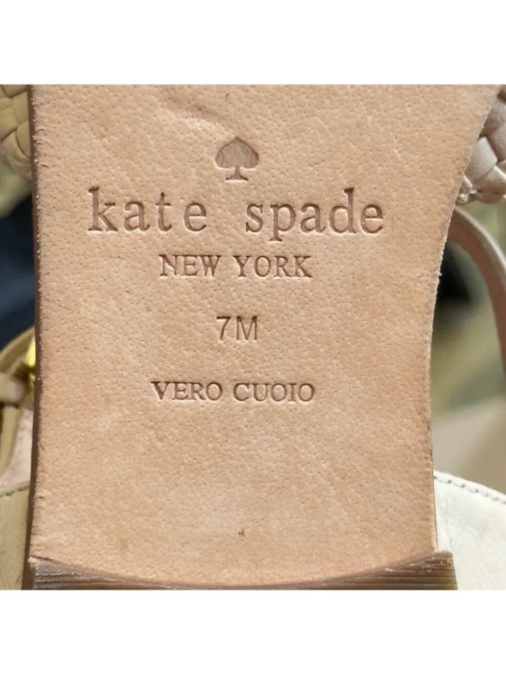 KATE SPADE New York Sunset Women's Sandals Beige Leather Woven Tassel Size 7M